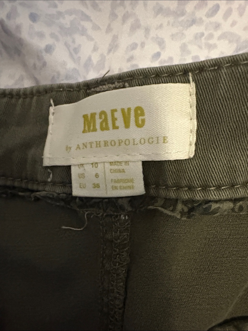 Maeve by Anthropologie Olive Green Utility Ruffle Hem Skirt Size 6 - Picture 3 of 5